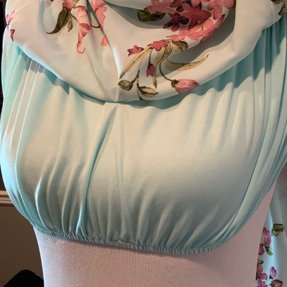 Strapless floral ruffled flounce top med - Picture 5 of 7